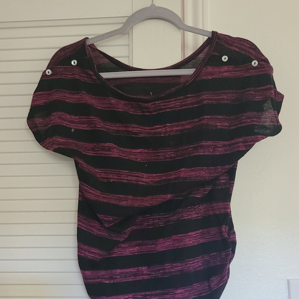 Purple and black pink.rose shirt